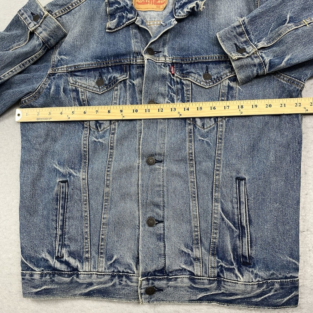 Levis Trucker Jacket Mens Large Blue Denim Type 3 Faded - Picture 13 of 14
